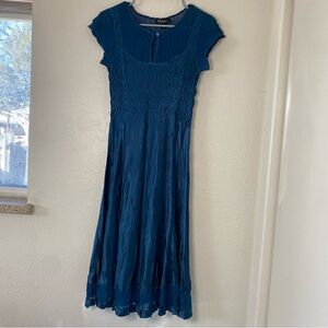 S.L. Fashions Teal Blue Dress fairy flowy dress